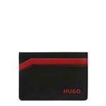Usnjen etui za kartice HUGO moški, črna barva - črna. Etui za kartice iz kolekcije HUGO. Model izdelan iz naravnega usnja.