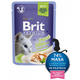 Brit Premium fileji postrvi v želeju, za mačke, 85 g, 24 kos