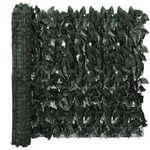 shumee Pregrada za balkonsko sobo Temno zeleni listi 400x75 cm