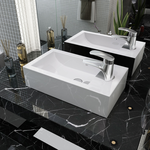 vidaXL Pravokotni umivalnik keramika bele barve 46x25,5x12 cm