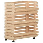 vidaXL Voziček za zelenjavo 77x30x80 cm trdna borovina