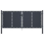 vidaXL Vrtna vrata iz jekla 300x125 cm antracitna