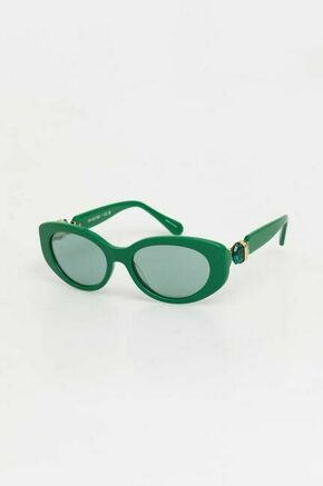 Sončna očala Swarovski 5679539 LUCENT zelena barva - zelena. Sončna očala iz kolekcije Swarovski. Model z enobarvnimi stekli in okvirji iz plastike. Ima filter UV 400.