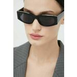 Sončna očala Philipp Plein ženski, črna barva - črna. Sončna očala iz kolekcije Philipp Plein. Model s enobarvnimi stekli in okvirji iz plastike. Ima filter UV 400.
