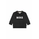 Otroški pulover BOSS črna barva - črna. Otroški pulover iz kolekcije BOSS. Model izdelan iz pletenine s potiskom.