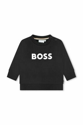 Otroški pulover BOSS črna barva - črna. Otroški pulover iz kolekcije BOSS. Model izdelan iz pletenine s potiskom.