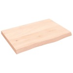vidaXL Stenska polica 60x40x4 cm neobdelana trdna hrastovina