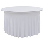 Vidaxl Raztegljiva pregrinjala za mizo s krilom 2 kosa 180x74 cm bela