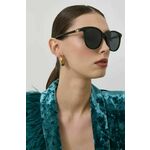 Sončna očala Gucci GG1180SK ženska, črna barva - črna. Sončna očala iz kolekcije Gucci. Model s toniranimi stekli in okvirji iz plastike. Ima filter UV 400.