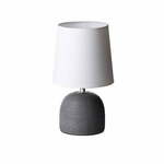 Siva keramična namizna svetilka s tekstilnim senčnikom (višina 27,5 cm) – Casa Selección