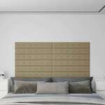 shumee Stenski paneli 12 kosov kapučino 90x15 cm umetno usnje 1,62 m²