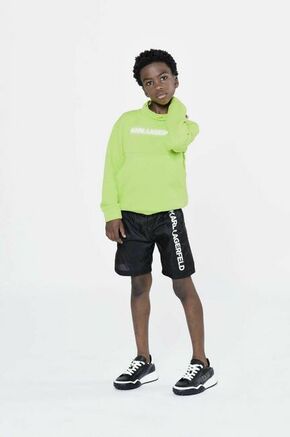 Otroški pulover Karl Lagerfeld zelena barva - zelena. Otroški pulover iz kolekcije Karl Lagerfeld. Model izdelan iz pletenine s potiskom.
