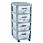 eoshop NESKONČNE PIKE regál s predali 4x11L / siva