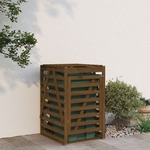 vidaXL Lopa za smetnjak medeno rjava 84x90x128,5 cm trdna borovina