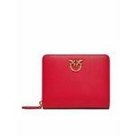 Usnjena denarnica Pinko ženski, rdeča barva - rdeča. Srednje velika denarnica iz kolekcije Pinko. Model izdelan iz naravnega usnja.