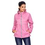 Pink Women Zipper Lapel Suit Blazer with Foldable Sleeve 27284