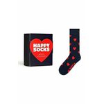 Nogavice Happy Socks Gift Box Heart mornarsko modra barva - mornarsko modra. Nogavice iz kolekcije Happy Socks. Model izdelan iz elastičnega, vzorčastega materiala.