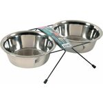 Zolux Stojalo za skledo iz nerjavečega jekla+2 sklede za psa STEEL 1,3l
