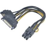 Akasa 2x SATA, 6pin PCIe adapter, 15cm, AK-CBPW13-15