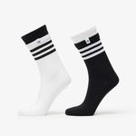 adidas 3 Stripes 2 Layer Crew Socks 2-Pack Black/ White M