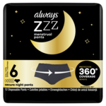 Always ZZZ menstrualne hlačke, Small/Medium, 12 kosov