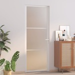 Notranja vrata 76x201,5 cm Bela mat steklo in aluminij