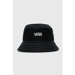 Bombažni klobuk Vans črna barva - črna. Klobuk iz kolekcije Vans. Model z ozkim robom, izdelan iz enobarvnega materiala.
