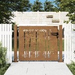 Greatstore Vrtna vrata 105x105 cm corten jeklo dizajn bambusa
