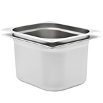 Gastronomske posode 2 kosa GN 1/2 200 mm nerjaveče jeklo