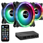Aerocool Aerocool DUO12PRO Kompletnik 3x12cm ARGB LED Ventilatorji z Dvojno Obrobo - Antivibracijski, Črni