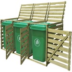 Greatstore Trojna lopa za smetnjake 240 L impregniran les