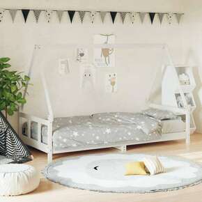 VidaXL Otroški posteljni okvir bel 90x190 cm trdna borovina