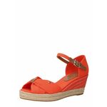 Tommy Hilfiger sandali - oranžna. Sandali iz kolekcije Tommy Hilfiger. Model izdelan iz kombinacije tekstilnega materiala in naravnega usnja.