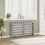 shumee vidaXL Pokrov za radiator siv sonoma 149x20x82 cm inženirski les
