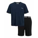 JACK & JONES Kratka pižama 'JACEverest' mornarska / črna / bela 23542098