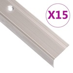 shumee vidaXL Obroba za stopnice L-oblike 15 kos aluminij 100 cm barva penine