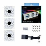 LIAN LI ventilator za ohišje uni fan tl lcd 120 argb pwm 120mm 3 pack + controller, bela