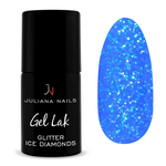 Juliana Nails Gel Lak Glitter Ice Diamonds modra z bleščicami No.417 6ml