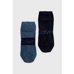 Nogavice Calvin Klein (2-pack) moške, modra barva - modra. Kratke nogavice iz kolekcije Calvin Klein. Model izdelan iz elastičnega materiala. V kompletu sta dva para.