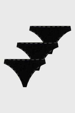 Brazilke Guess 3-pack črna barva - črna. Brazilke iz kolekcije Guess. Model izdelan iz elastične pletenine. V kompletu so trije pari.