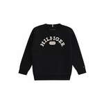 Otroški pulover Tommy Hilfiger črna barva - črna. Otroški pulover iz kolekcije Tommy Hilfiger, izdelan iz elastične pletenine. Model z mehko oblazinjeno sredino zagotavlja mehkobo in dodatno toploto.