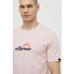 Bombažna kratka majica Ellesse Trea T-Shirt moška, roza barva, SHV20126 - roza. Kratka majica iz kolekcije Ellesse, izdelana iz elastične pletenine. Model iz zračne bombažne tkanine.