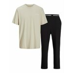 JACK & JONES Dolga pižama 'JACEverest' bež / črna / bela 22323387