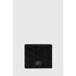 Usnjena denarnica Lacoste moški, črna barva - črna. Mala denarnica iz kolekcije Lacoste. Model izdelan iz naravnega usnja.