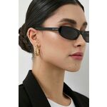 Sončna očala Saint Laurent ženski, črna barva - črna. Sončna očala iz kolekcije Saint Laurent. Model s enobarvnimi stekli in okvirji iz plastike. Ima filter UV 400. Lahek material, namenjen za toplejše letne čase.