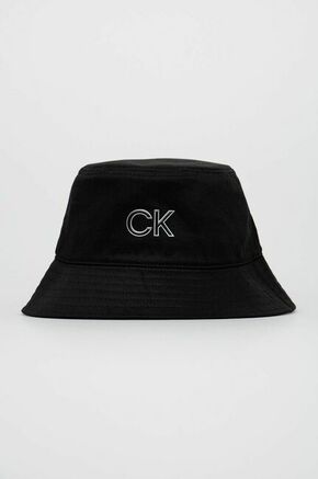 Kapa Calvin Klein črna barva - črna. Klobuk iz kolekcije Calvin Klein. Model z ozkim robom