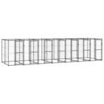 Zunanji pasji boks jeklo 16,94 m² - vidaXL - črna - 140,6 - 770 x 220 x 180 cm - vidaXL