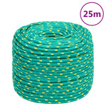 vidaXL Vrv za čoln zelena 10 mm 25 m polipropilen