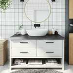 Vidaxl Kopalniški pult temno siv 100x60x6 cm obdelan trden les