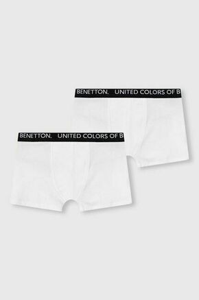Boksarice United Colors of Benetton 2-pack bela barva - bela. Otroški boksarice iz kolekcije United Colors of Benetton. Model izdelan iz gladke